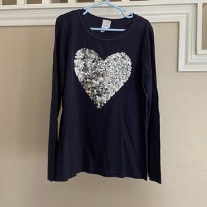 Girls J. Crew Crewcuts Heart Sequin Tee
